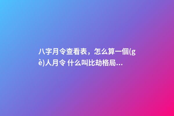 八字月令查看表，怎么算一個(gè)人月令 什么叫比劫格局，月令比劫定格局，八字得月令表-第1張-觀點(diǎn)-玄機(jī)派